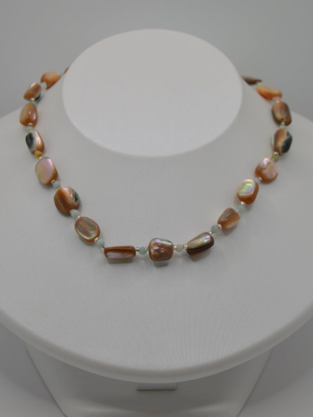 Sea stone Beaded Iridescent Necklace